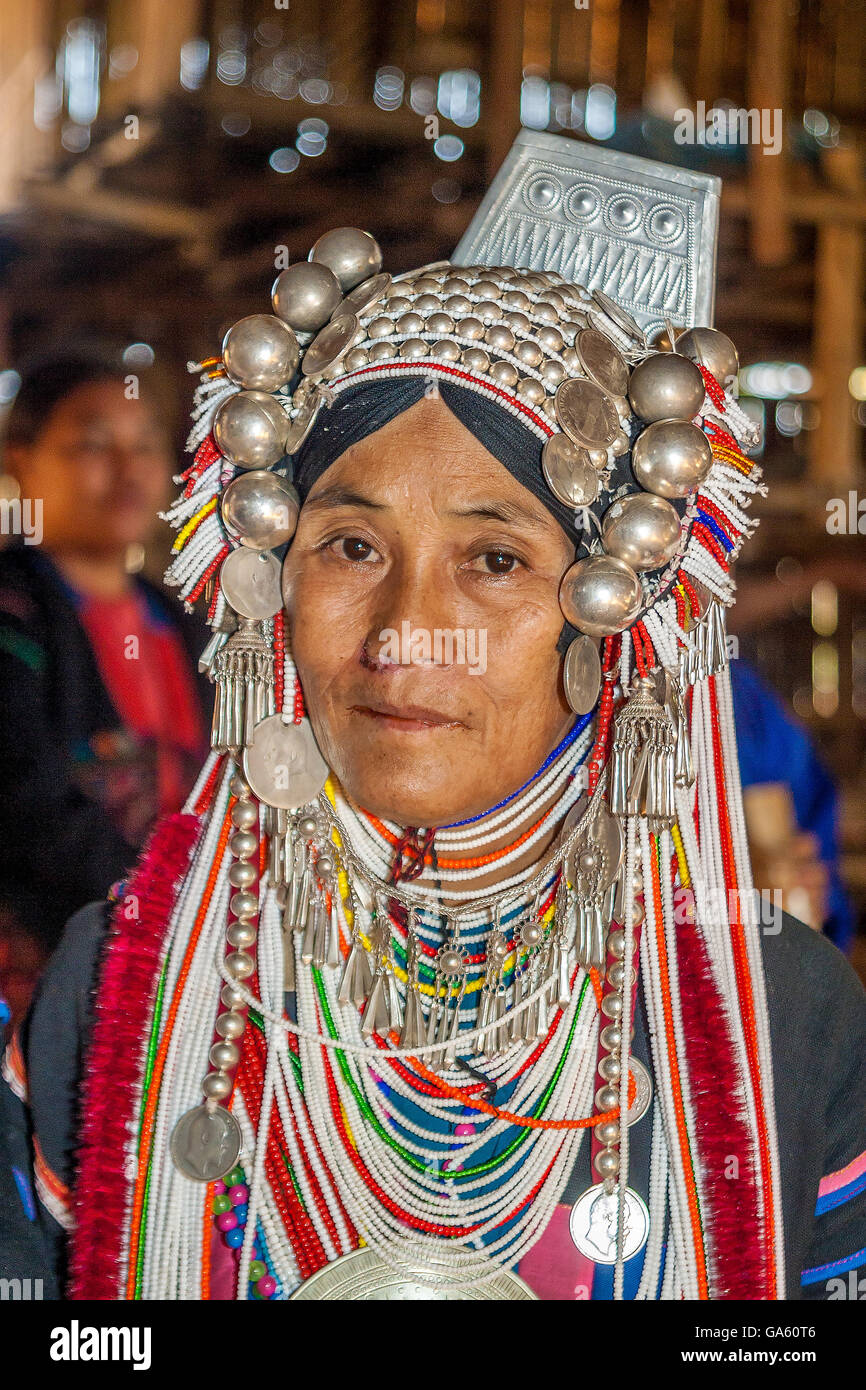 Thailand. Northern Thailand Lady of the Akha Hill Tribe Stock Photo - Alamy