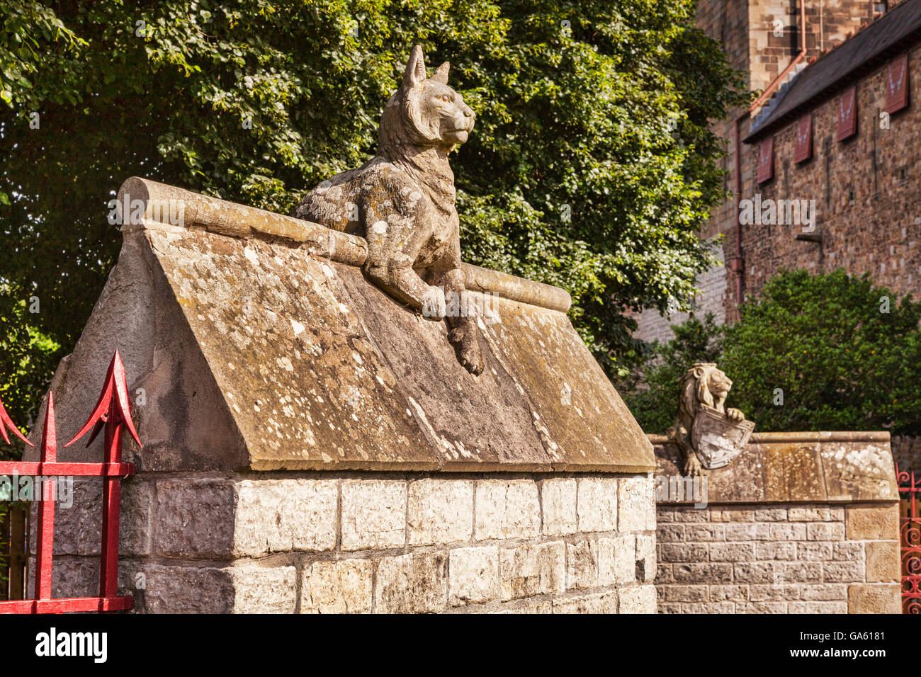 27 June 2016: Cardiff, Wales, UK - The Animal Wall in Cardiff city centre. Stock Photo