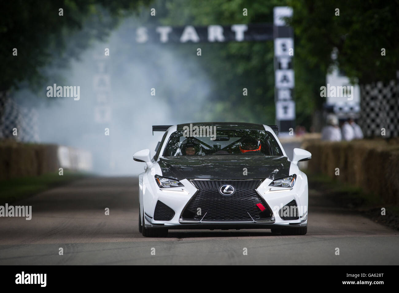 A Lexus RC F GT Concept drives up the hill during the Super Car Run at the Goodwood Festival of Speed 2016 Stock Photo