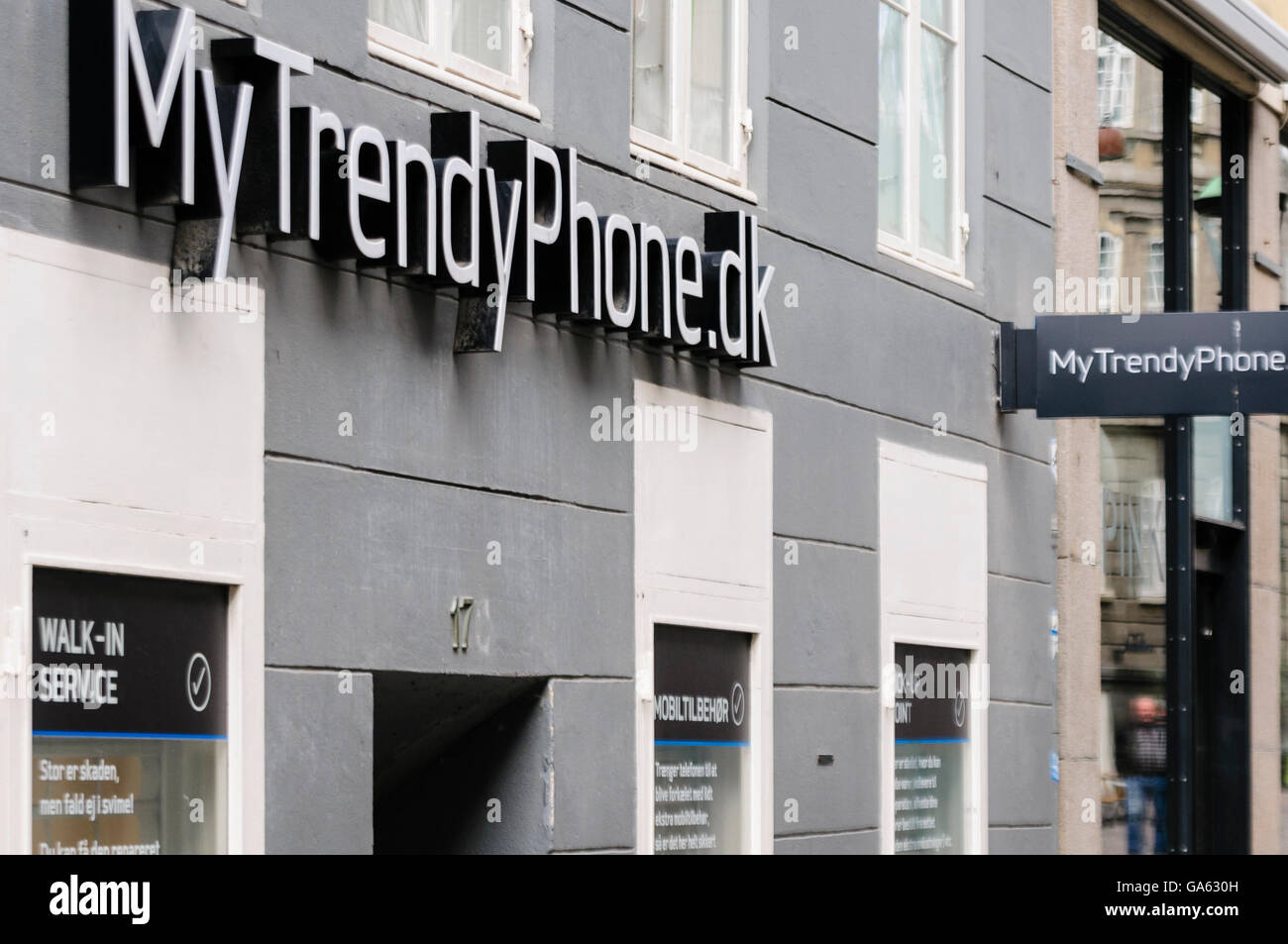 MyTrendyPhone.dk mobile phone shop in the Danish capital Copenhagen Stock Photo