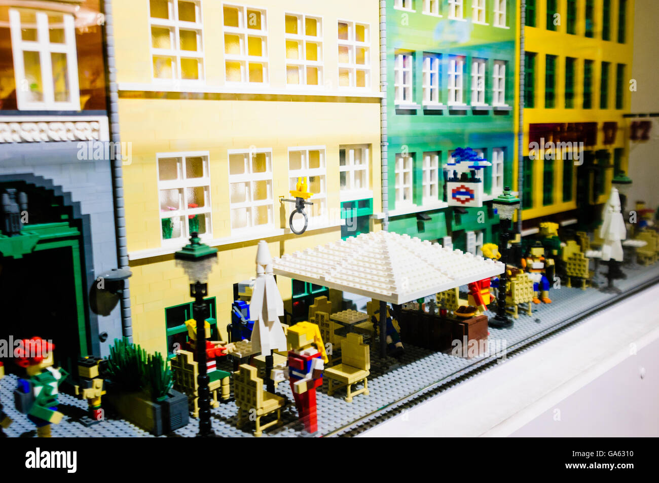 A Danish street scene built from Lego bricks. Stock Photo