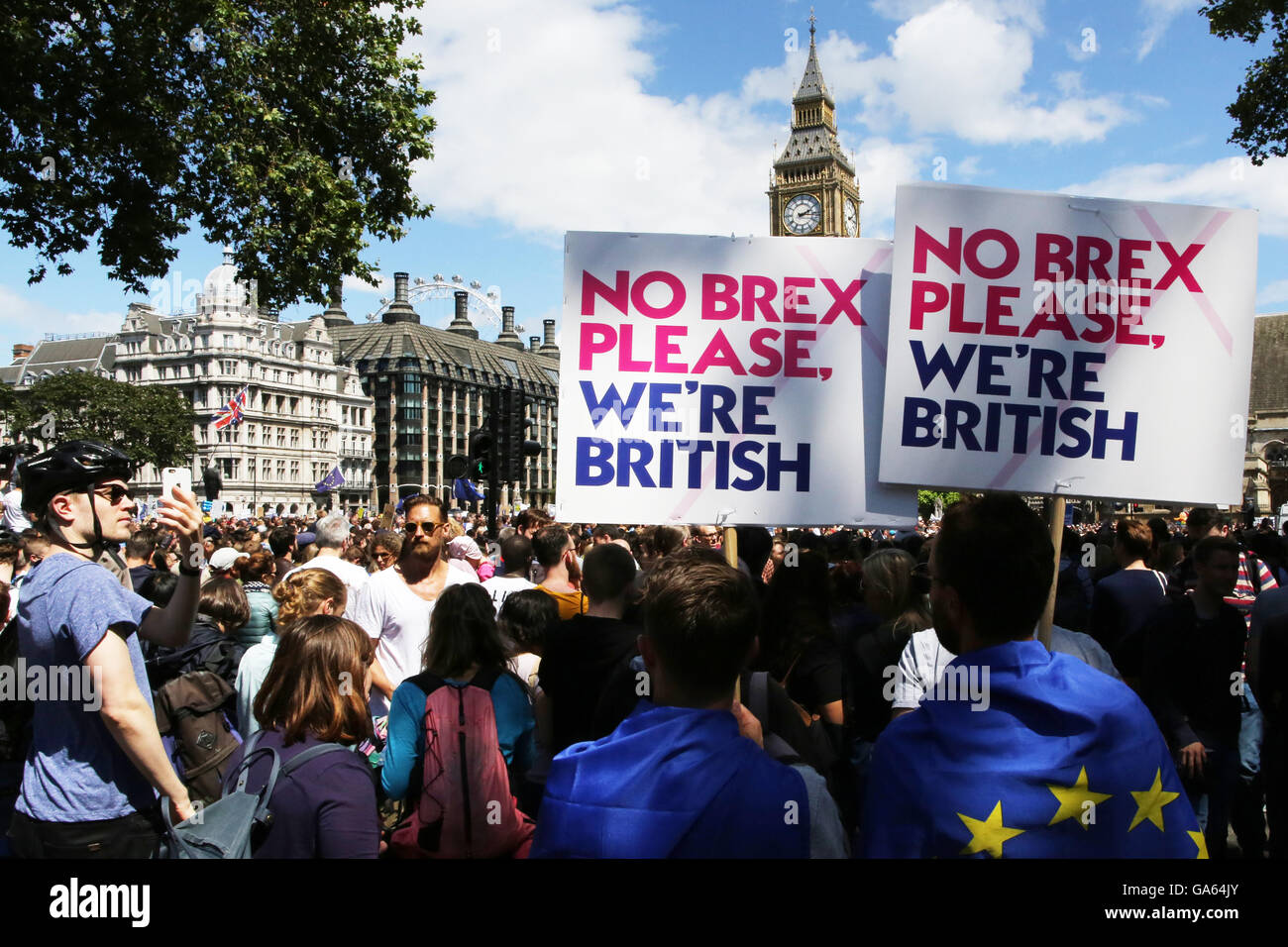 02/07/2016 March for Europe, Anti-Brexit protest, London, UK Stock Photo