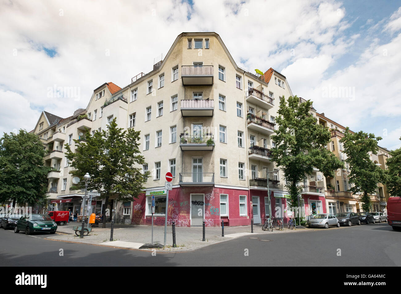 Traditional apartment building in Neukolln district in Berlin Germany Stock Photo
