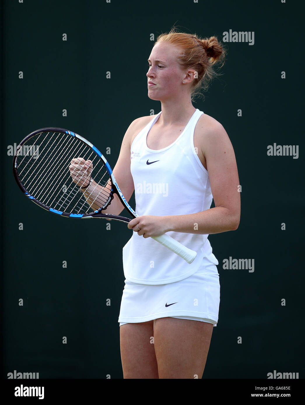 Anna Smith during her doubles match with Jocelyn Rae on day seven of the  Wimbledon Championships at the All England Lawn Tennis and Croquet Club,  Wimbledon Stock Photo - Alamy