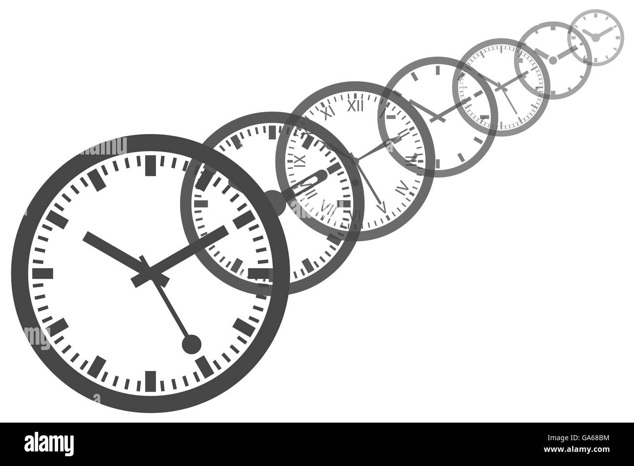 Clock Transformation Isolated Vector Illustration Stock Vector Image