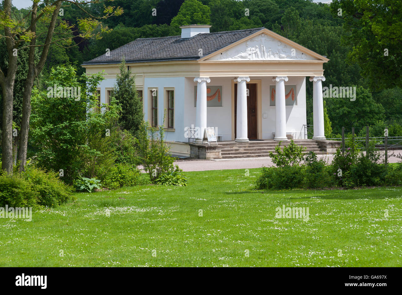Roman Villa, Park an der Ilm, also named Park on the Ilm, Ilmpark, Weimar, Thuringia, Germany Stock Photo