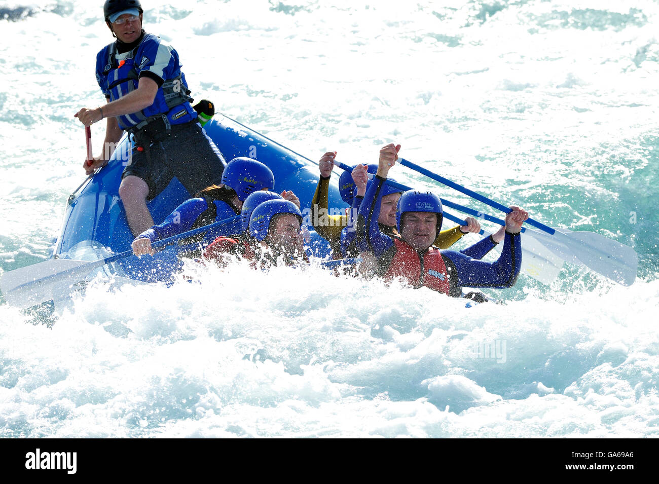 White water rafting at the media day at the Olympic White Water Centre