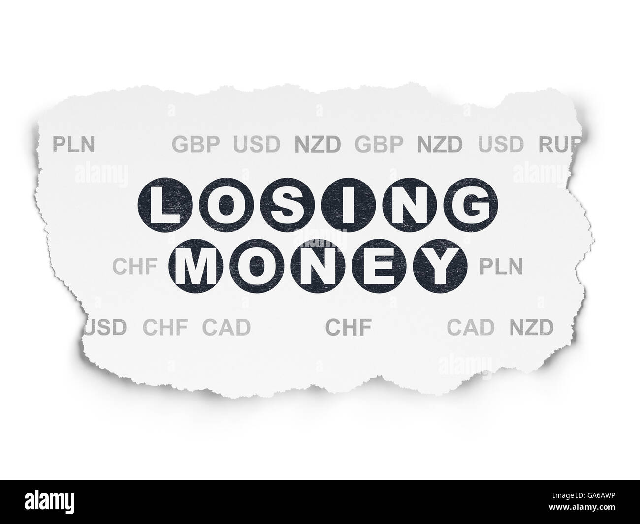 Banking concept Losing Money on Torn Paper background Stock Photo Alamy