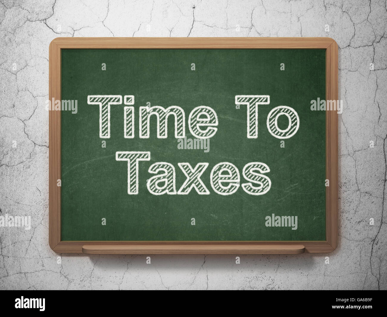 Timeline concept Time To Taxes on chalkboard background Stock Photo