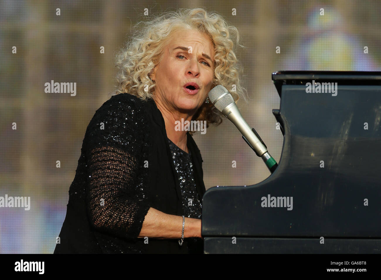 Carole King performing at the British Summer Time festival at Hyde Park in London. Stock Photo