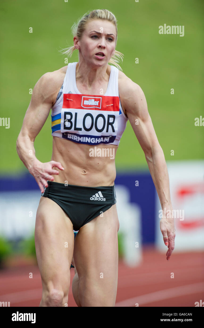 Birmingham 25th June 2016, Louise Bloor competes in the womens 200m  during day three of the British Championships Birmingham at Stock Photo