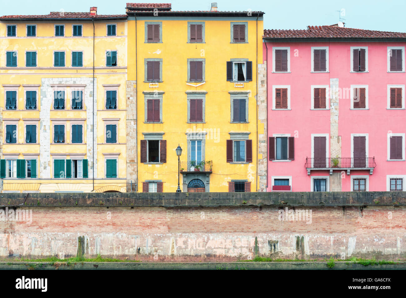 Colorful houses in Pisa, Italy Stock Photo Alamy