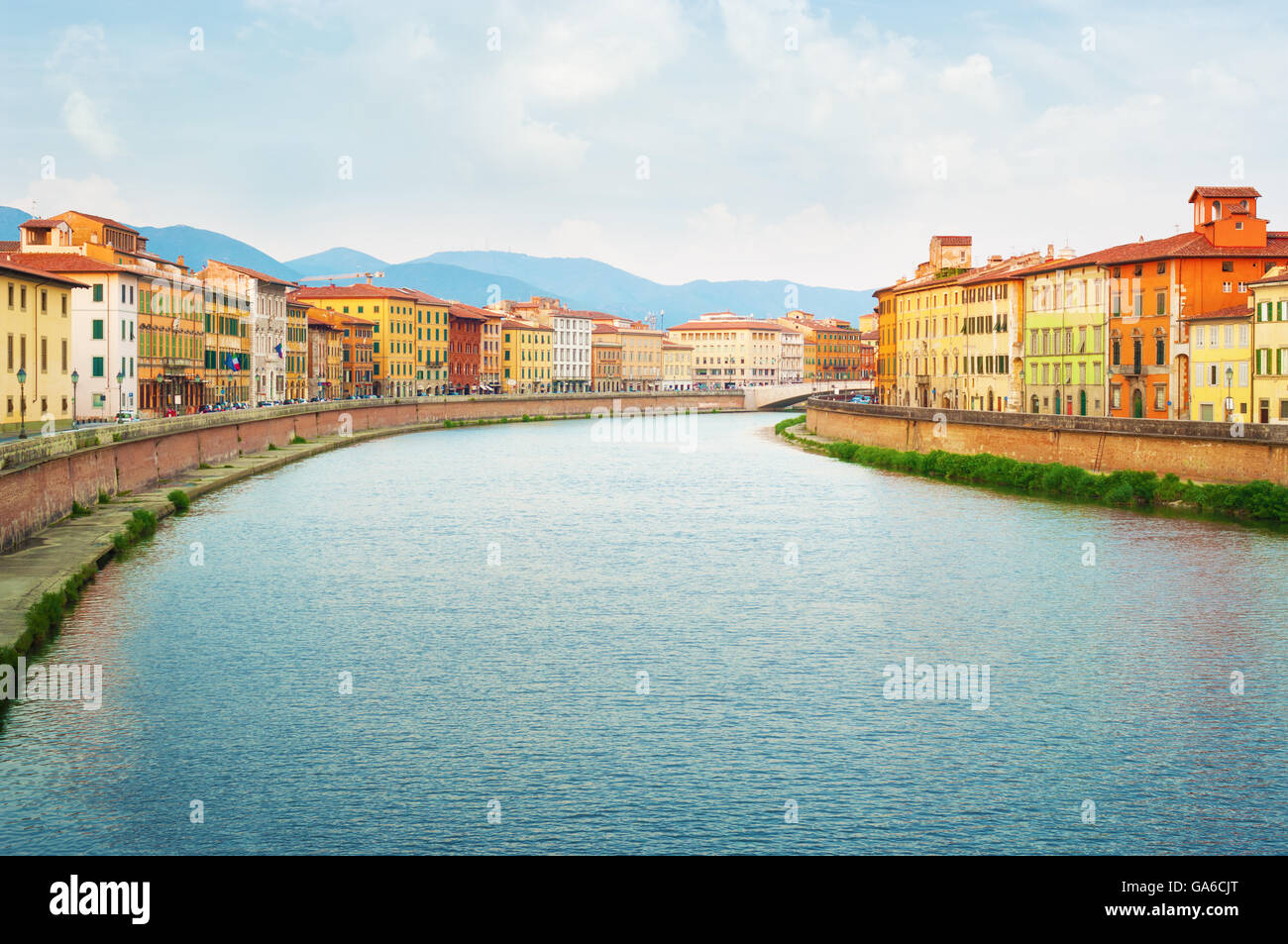 River Arno in Pisa, Italy. Stock Photo