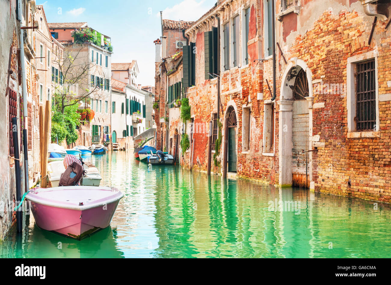 Canal in Venice, Italy. Stock Photo