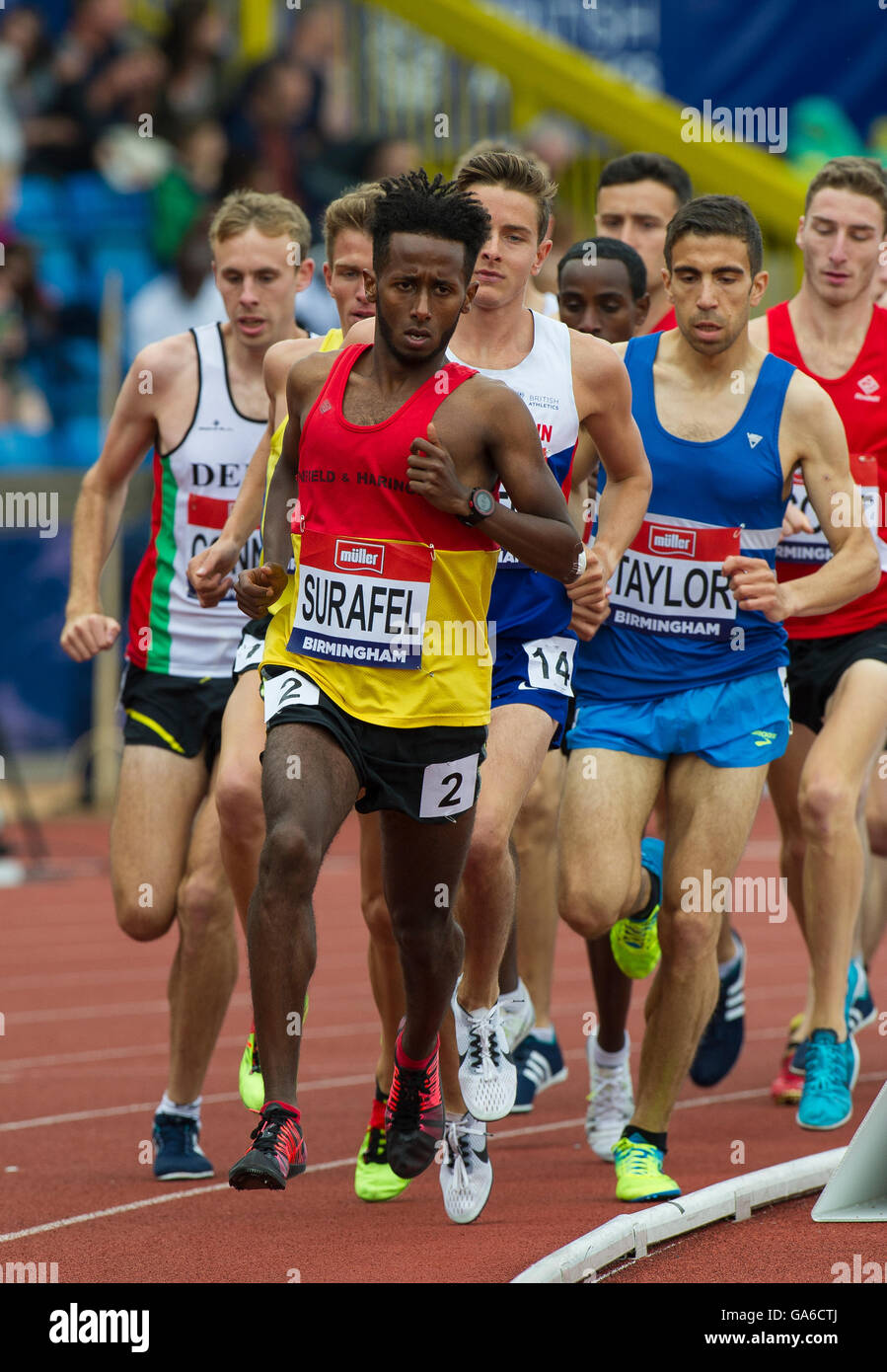 Birmingham 25th June 2016, Paulos Surafel competing in the 5000m final in the Men's 5000m during