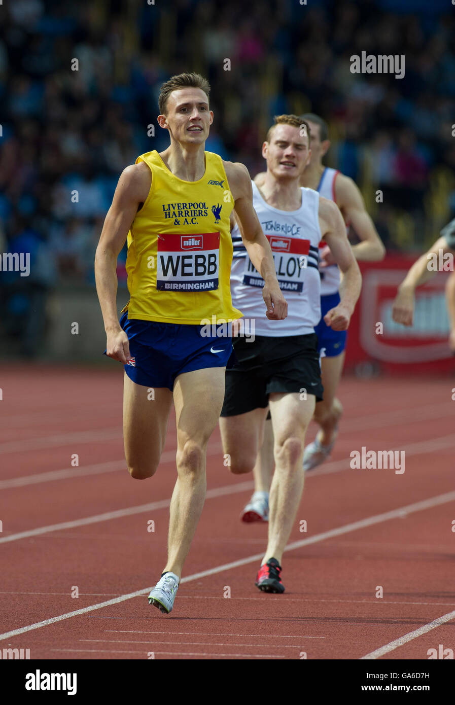 Birmingham 25th June 2016, Jamie Webb competing in the Men's 800m  during day two of the British Championships Birmingham at Ale Stock Photo