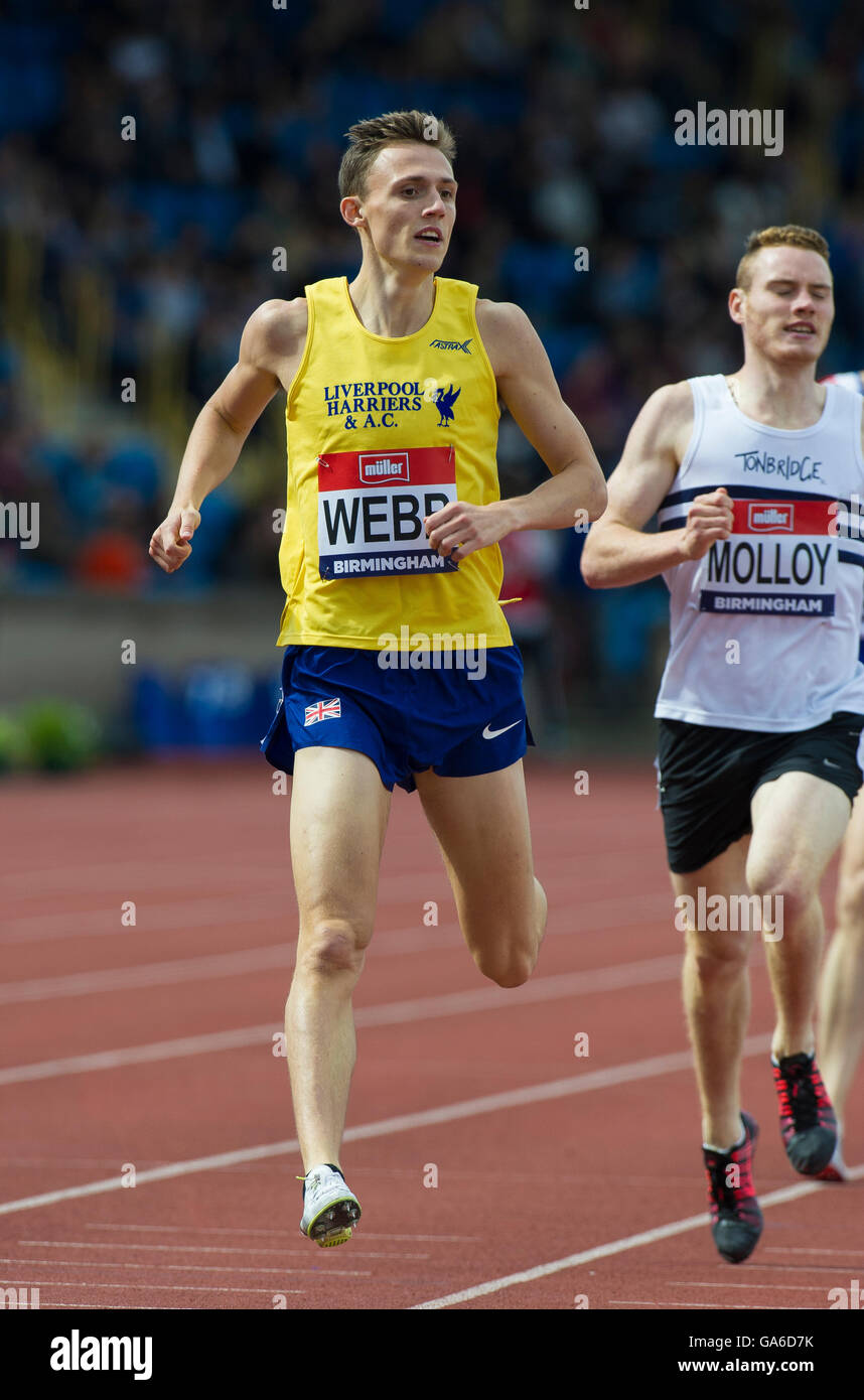 Birmingham 25th June 2016, Jamie Webb competing in the Men's 800m  during day two of the British Championships Birmingham at Ale Stock Photo