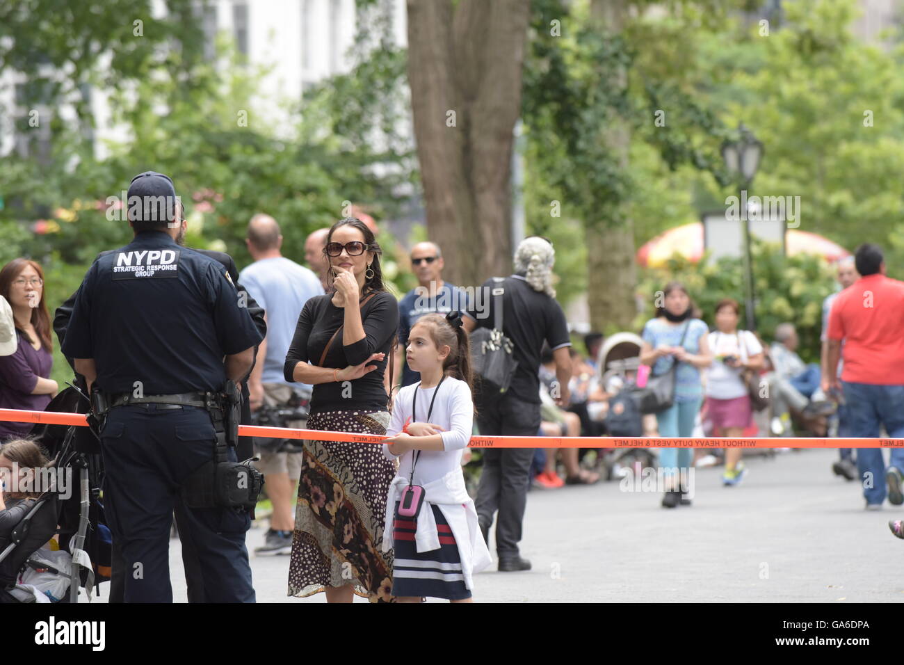 New York City, United States. 03rd July, 2016. NYPD officers block off ...
