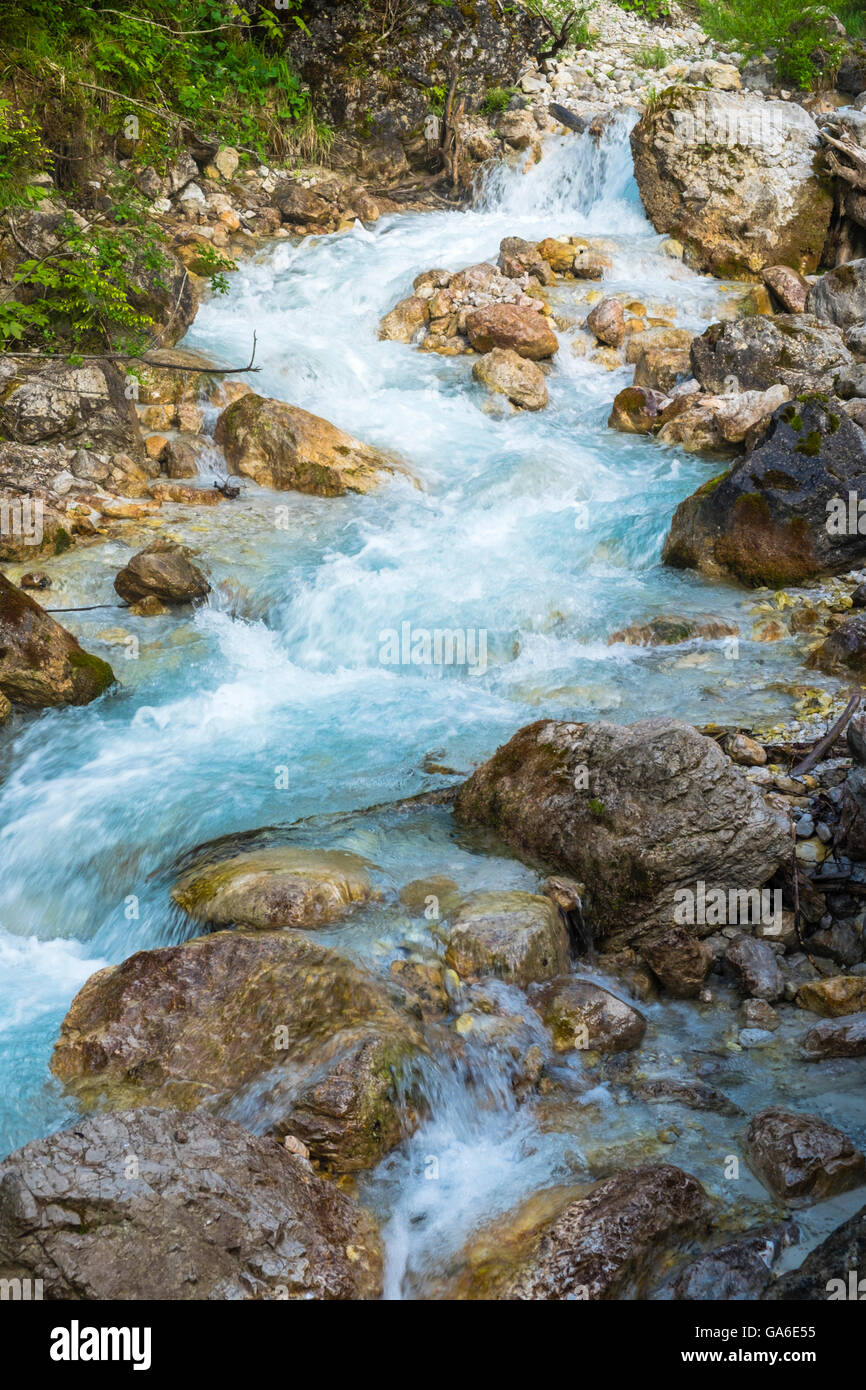 Small River, Gstatterboden, Nationalpark Gesäuse, Styria, Austria Stock Photo