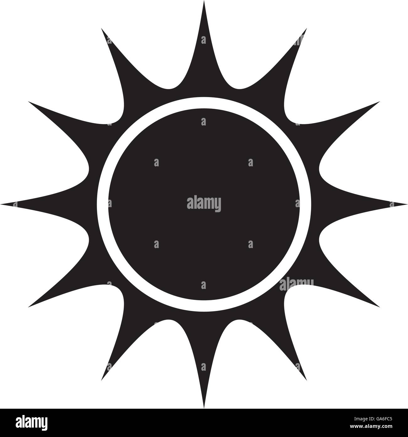 black abstract sun, vector graphic Stock Vector Image & Art - Alamy