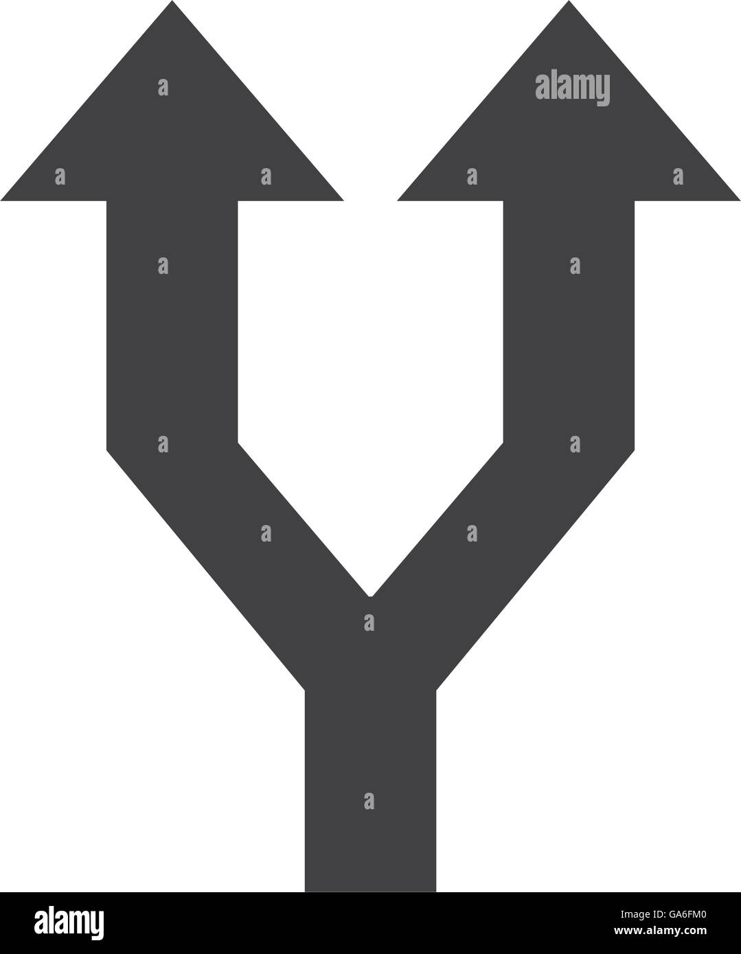 Arrows up with two different ways symbol Stock Vector Image & Art Alamy