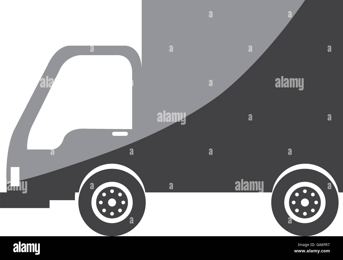 Truck vehicle in black and white colors icon. Stock Vector