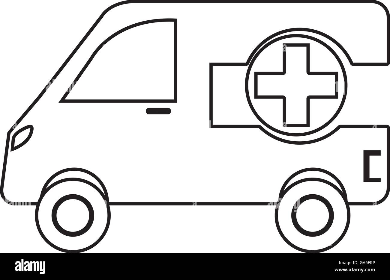 Ambulance emergency vehicle with cross symbol Stock Vector