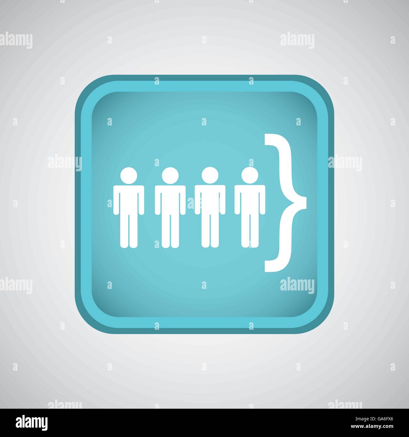 person in the square button isolated icon design Stock Vector Image ...