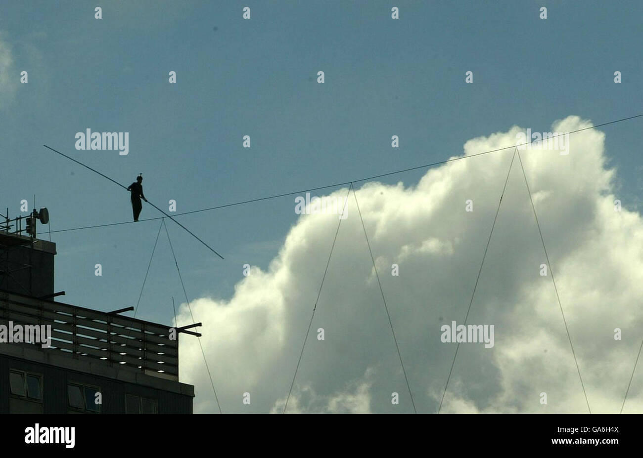 High wire walker Glasgow Stock Photo Alamy