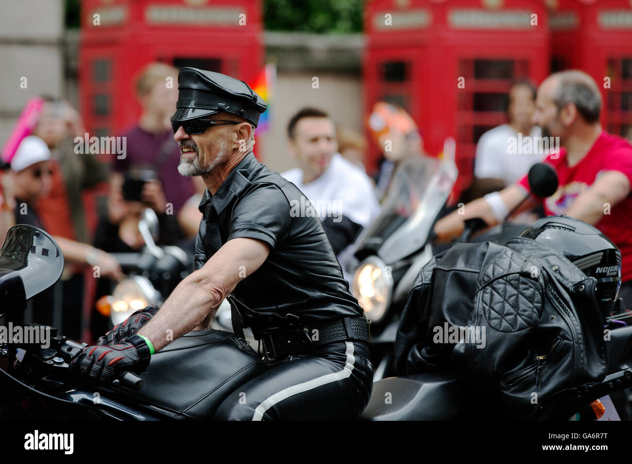 Participants at the Gay Pride London procession in Portland Place, London W1, England, UK Stock Photo