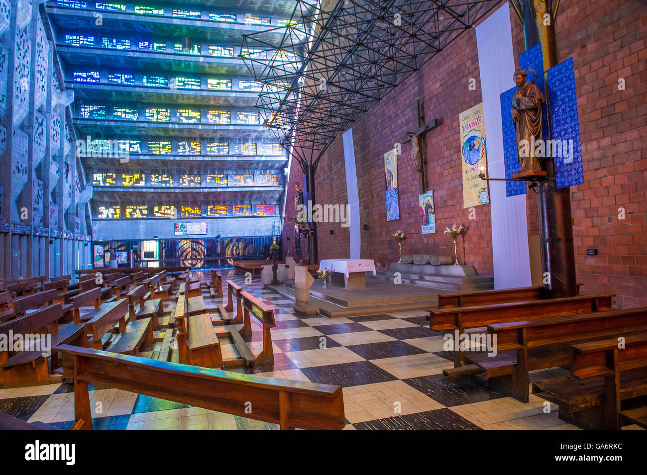 The Iglesia El Rosario interior in San Salvador , El Salvador Stock