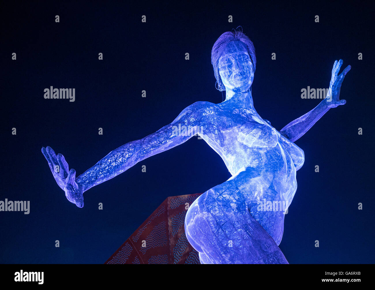 The Bliss Dance Sculpture display at the TMobile park in Las Vegas