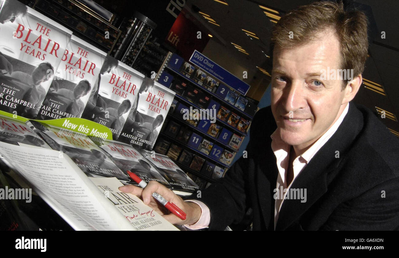 Alastair Campbell during a private signing of his book 'The Blair Years