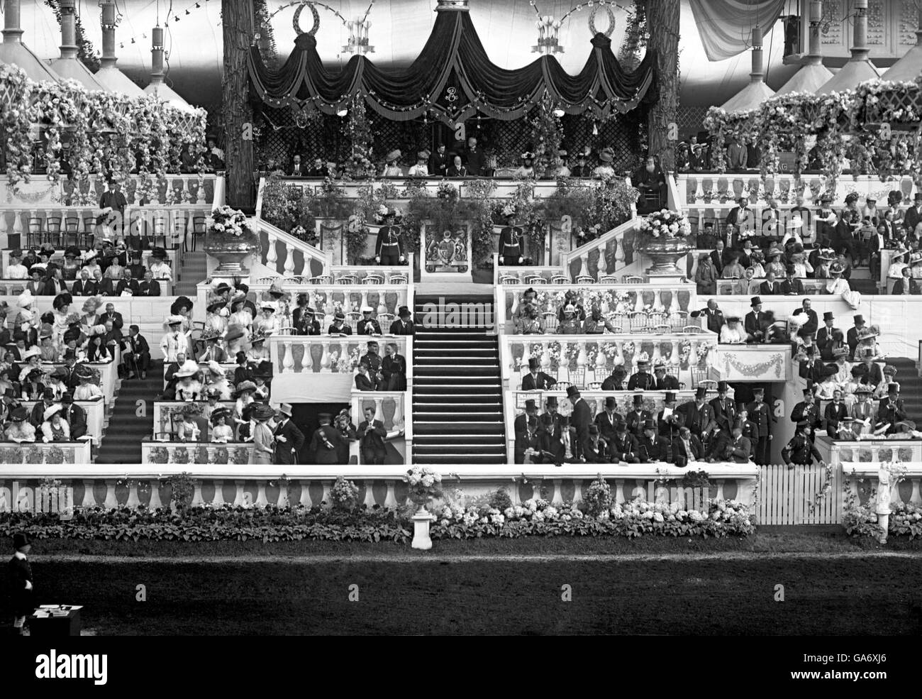 A view of the Royal Box at the International Horse Show held at Olympia. Stock Photo