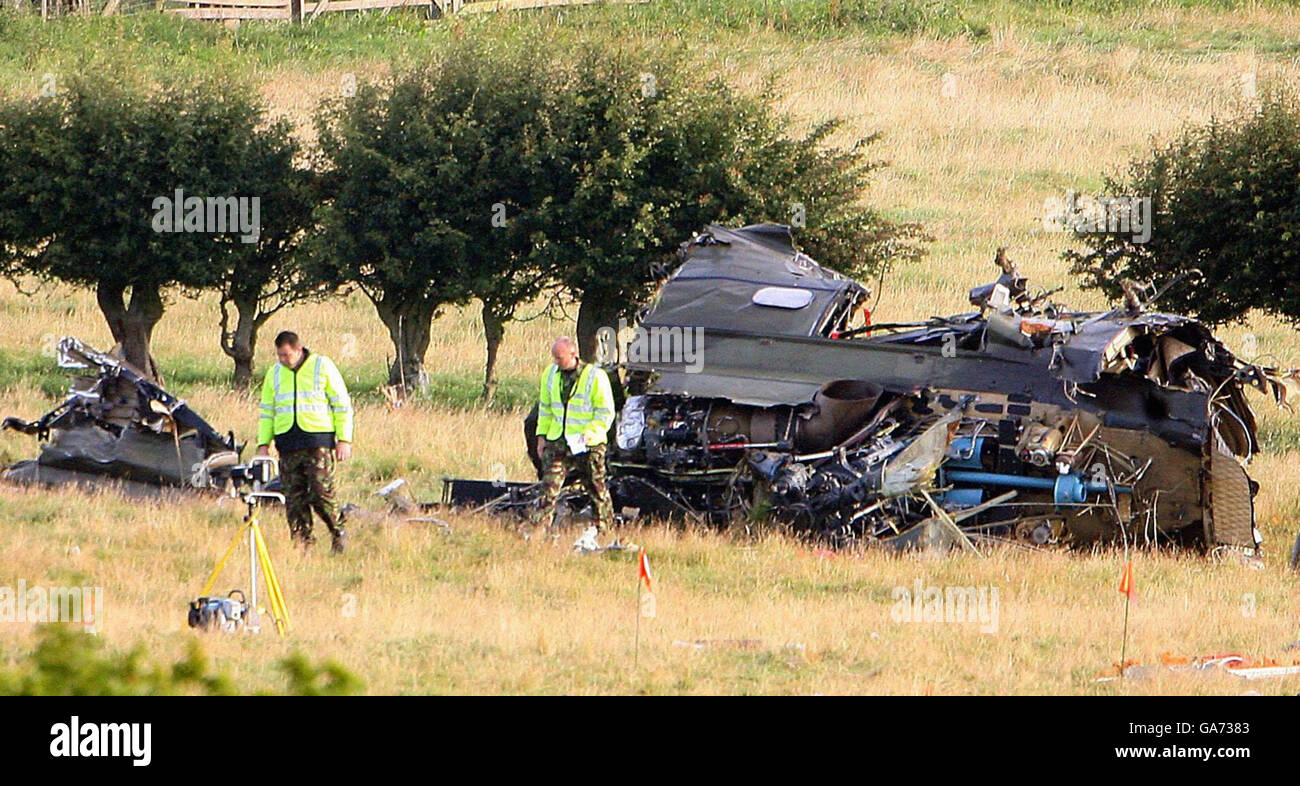 Helicopter crash in north Yorkshire Stock Photo Alamy