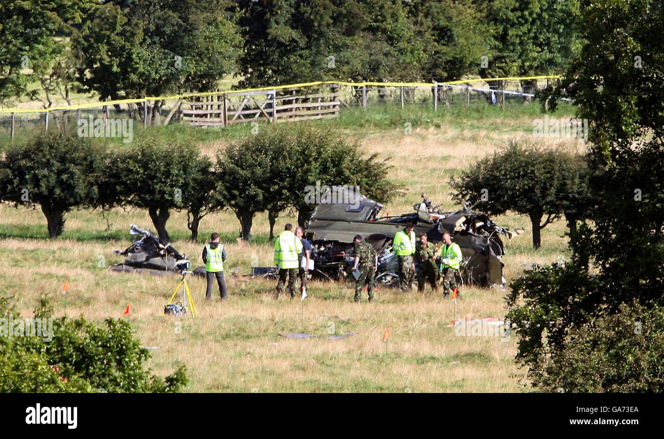Helicopter crash in north Yorkshire Stock Photo Alamy