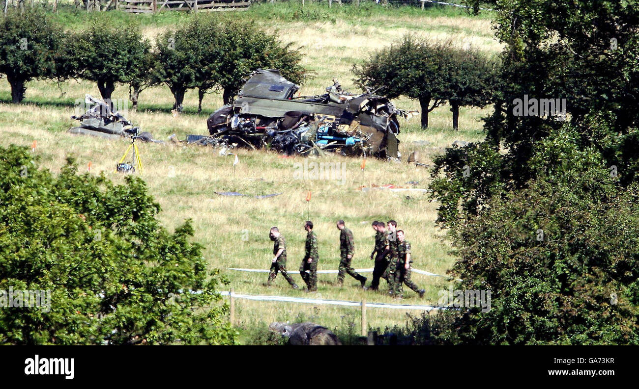Helicopter crash in north Yorkshire Stock Photo Alamy