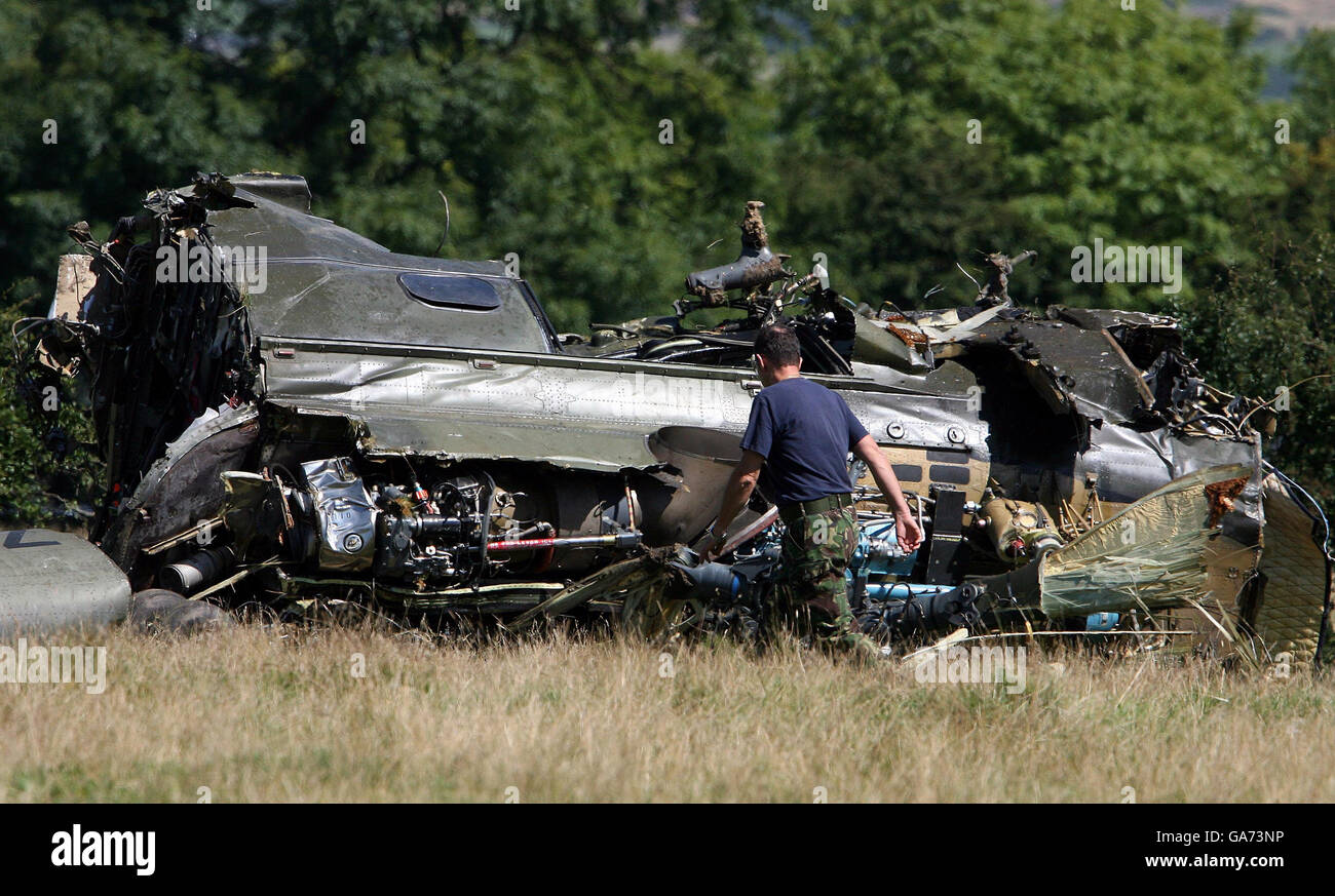 Helicopter crash in north Yorkshire Stock Photo Alamy