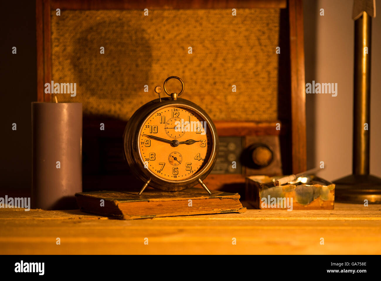 old alarm clock on background Stock Photo - Alamy
