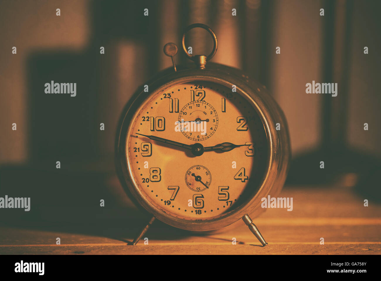 old alarm clock on background Stock Photo - Alamy