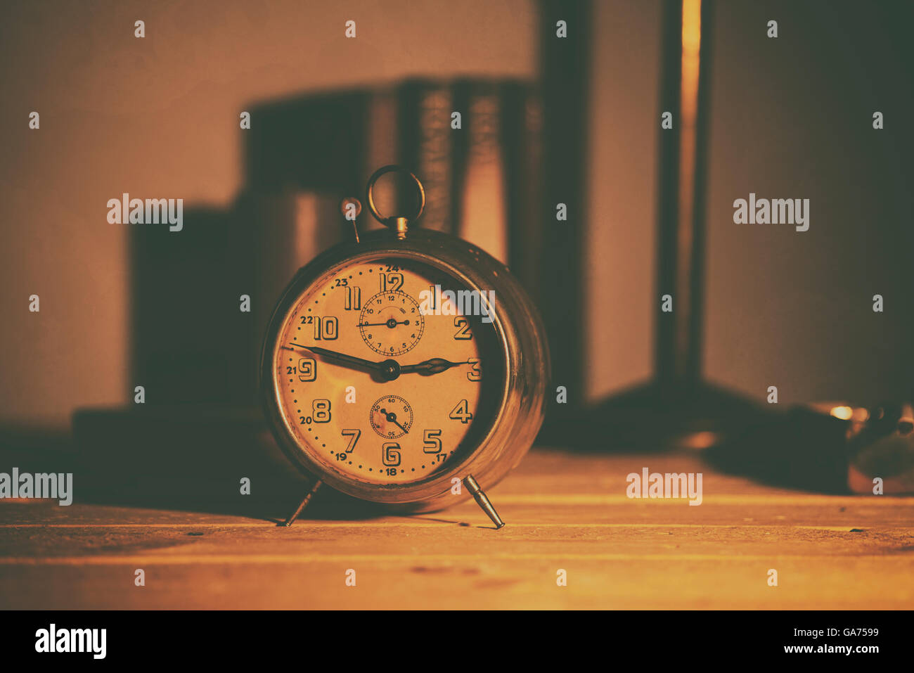 old alarm clock on background Stock Photo - Alamy
