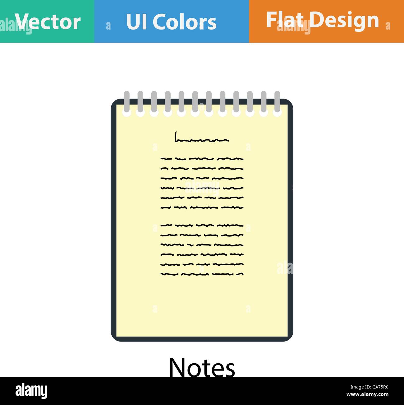 Binder notebook icon. Flat color design. Vector illustration Stock ...