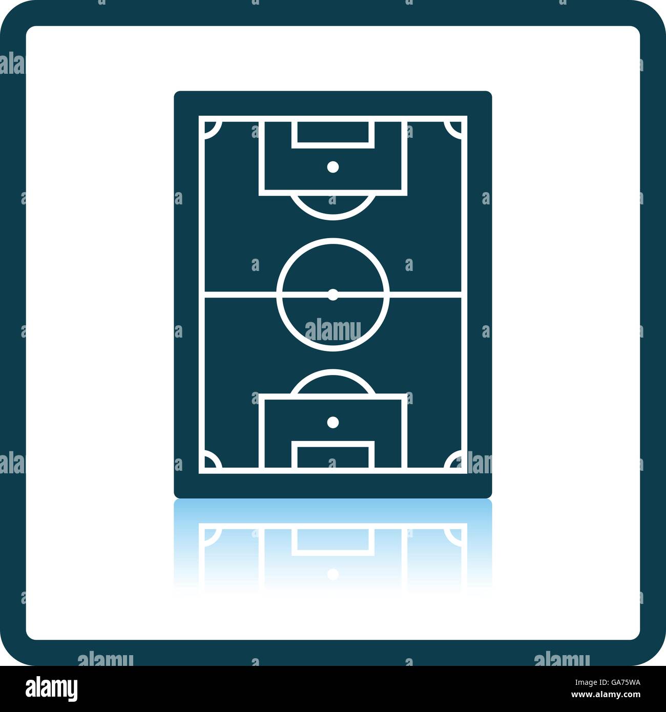 Icon of football field. Shadow reflection design. Vector illustration ...
