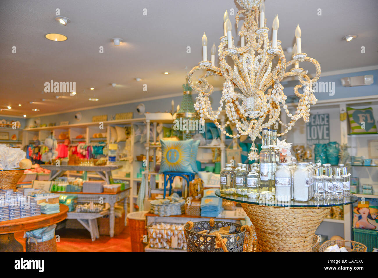 Interior of the Fanta Sea store's merchandise on St. Armand's Circle in