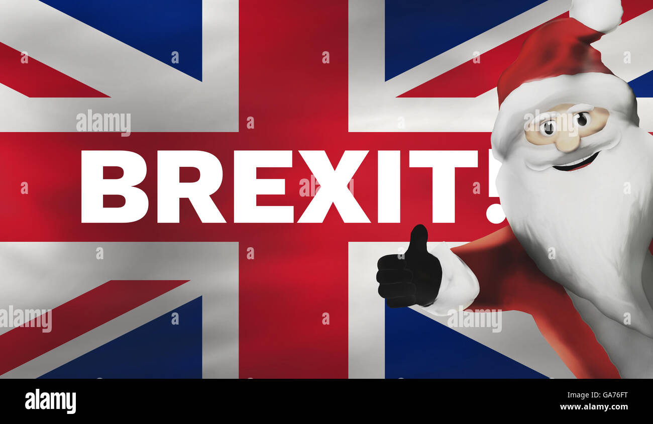 brexit Santa Claus 3d render thumbs up Stock Photo