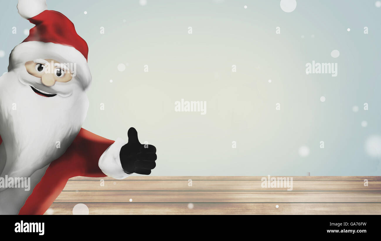 Santa Claus 3d render thumbs up Stock Photo