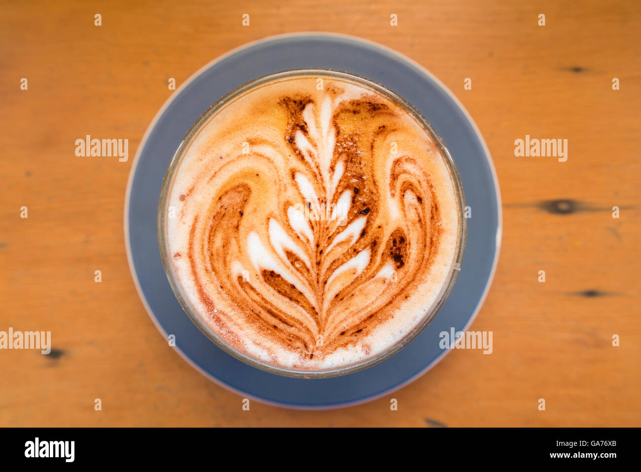 Coffee with latte art Stock Photo