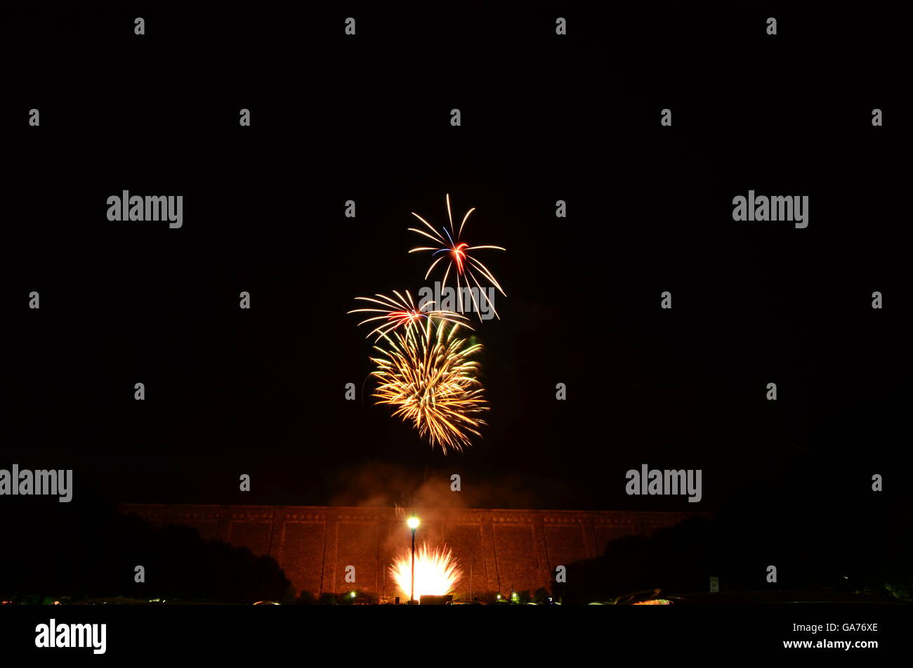 Kensico Dam annual Independence Day Fireworks in Valhalla, NY Stock