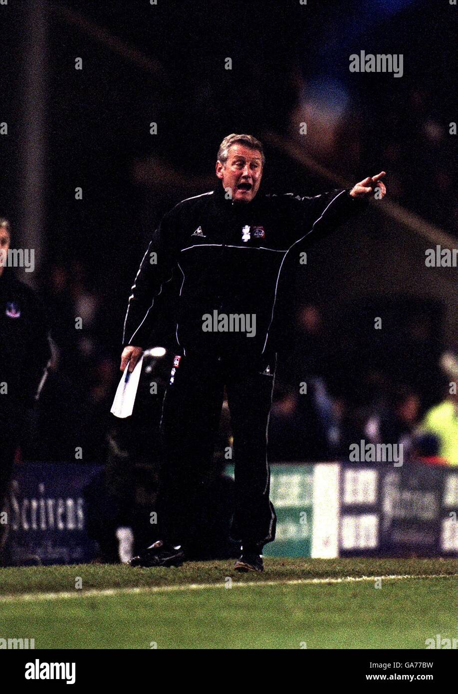 Birmingham City caretaker manager Jim Barron barks orders from the sideline Stock Photo
