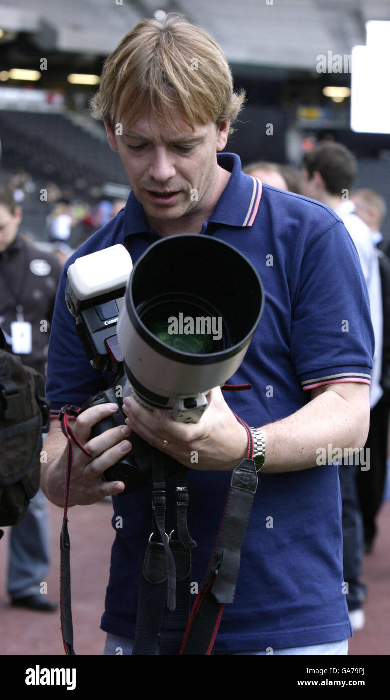 Soccer - The Alan Ball Memorial Cup - Stadium:mk. Adam Woodyatt of Eastenders, during the Alan Ball Memorial Cup football match at Stadium:MK in Milton Keynes. Stock Photo